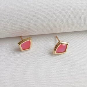 Kendra Scott Monica Gold Stud Earrings Light Burgundy Illusion